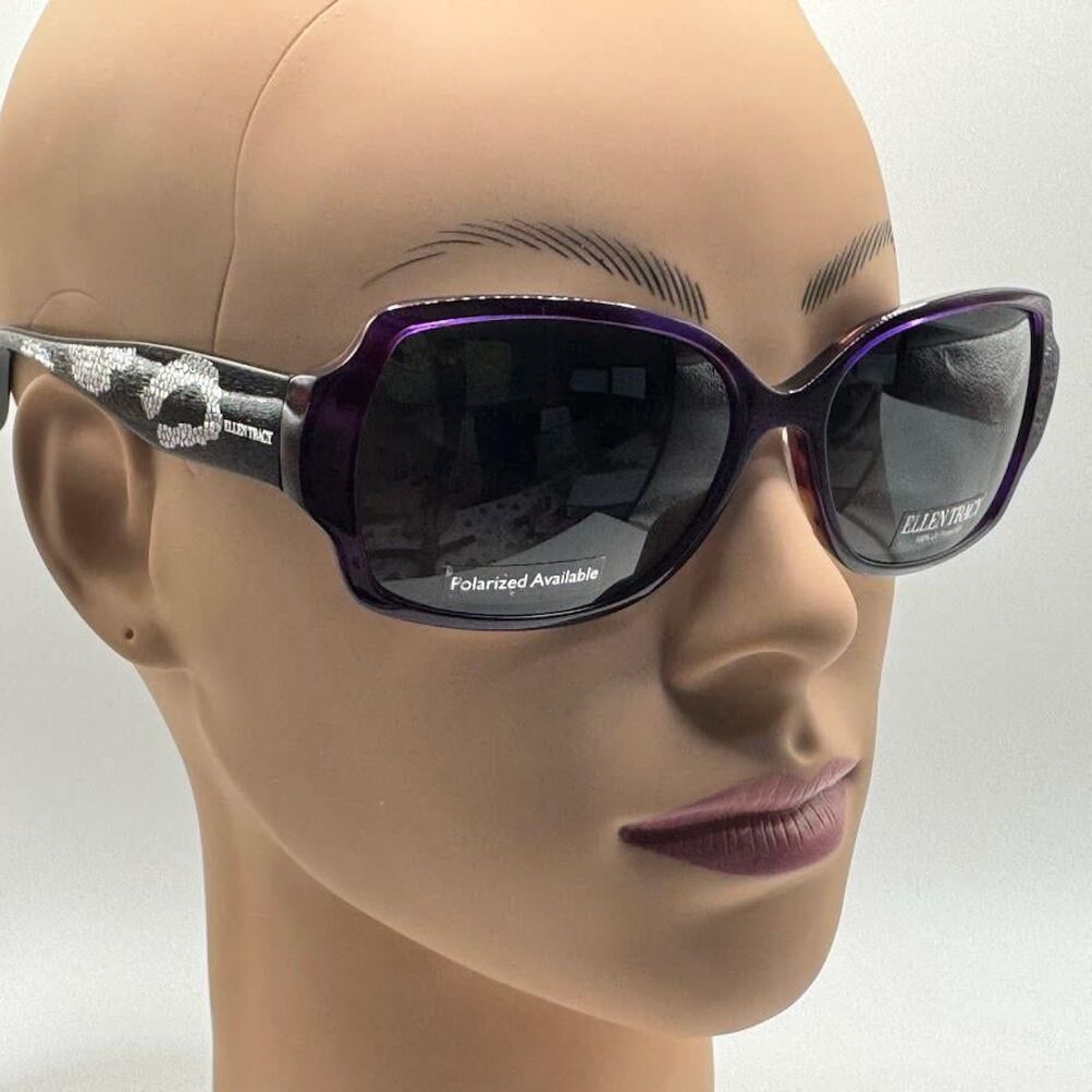 NOS Vintage Y2K Designer Sunglasses | Ellen Tracy | Purple Square Thick Temple